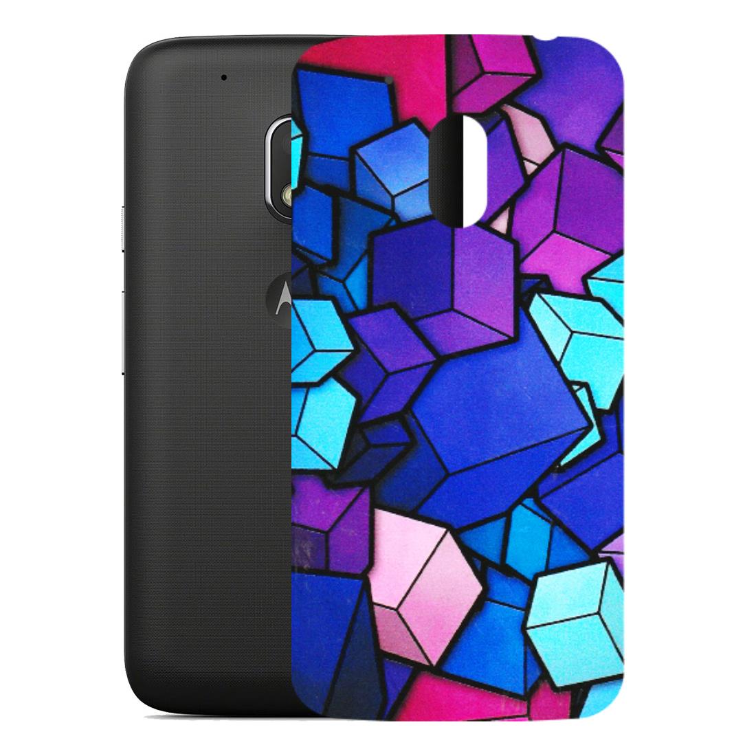 Motorola Phone Skins (All Models) - Cube Doodle - 3D Embossed Finish (L-141) Motorola Moto G4 Play