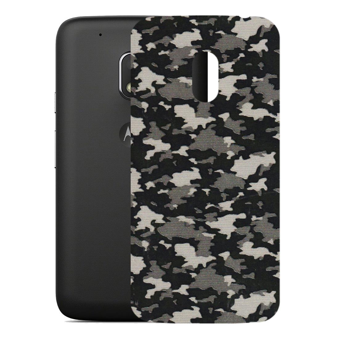 Motorola Phone Skins (All Models) - Black/Grey Camoflaunge - 3D Embossed Finish (L-142) Motorola Moto G4 Play