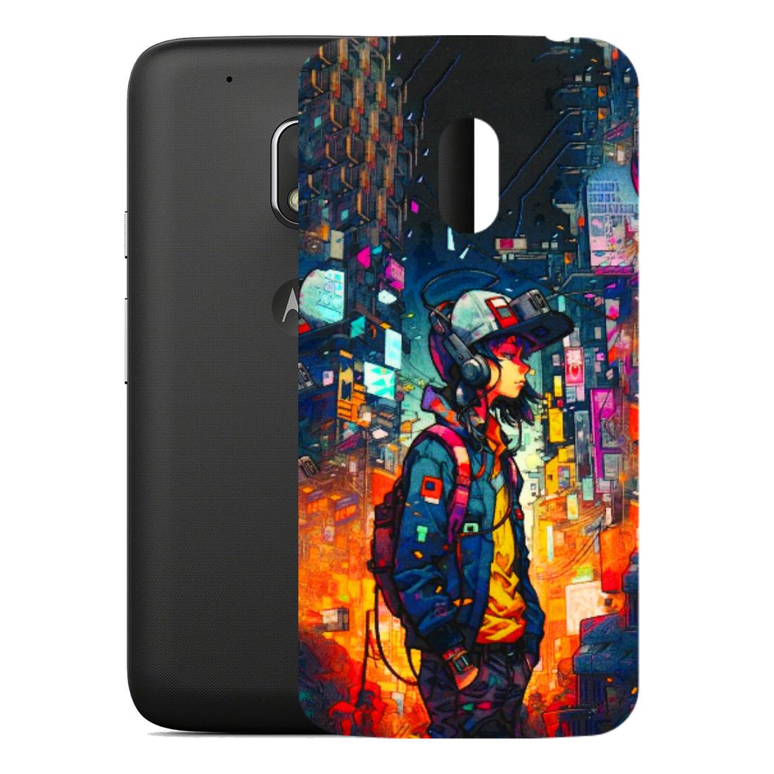 Motorola Phone Skins (All Models) - Street Anime Guy - 3D Embossed Finish (L-158) Motorola Moto G4 Play