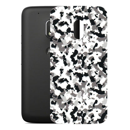 Motorola Phone Skins (All Models) - White Black Camouflage - 3D Embossed Finish (L-18) Motorola Moto G4 Play