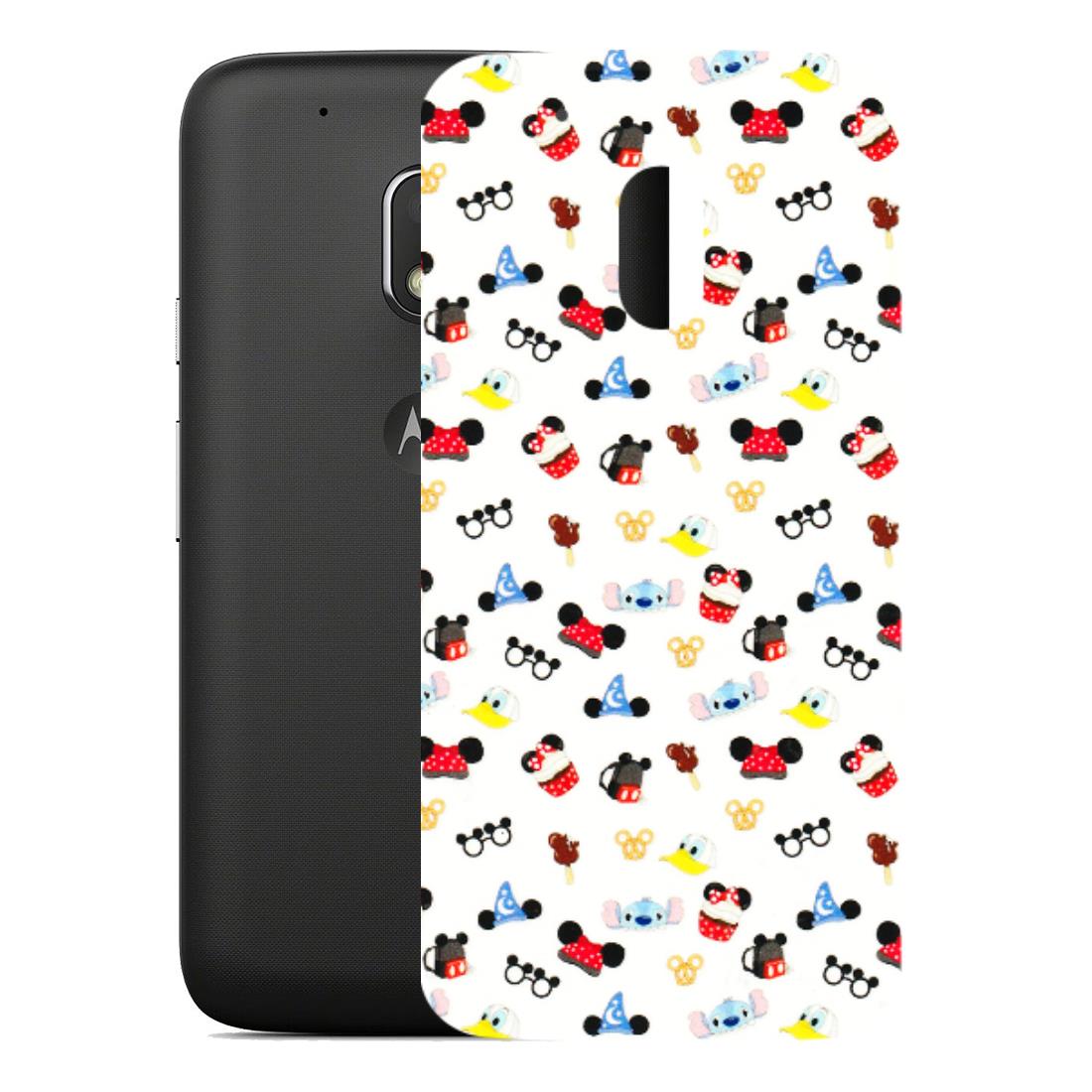 Motorola Phone Skins (All Models) - Minnie Mouse & Donald Doodles s - 3D Embossed Finish (L-194) Motorola Moto G4 Play