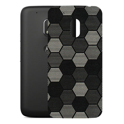 Motorola Phone Skins (All Models) - Black & White Dotted Honeycomb Texture - 3D Embossed Finish (L-202) Motorola Moto G4 Play