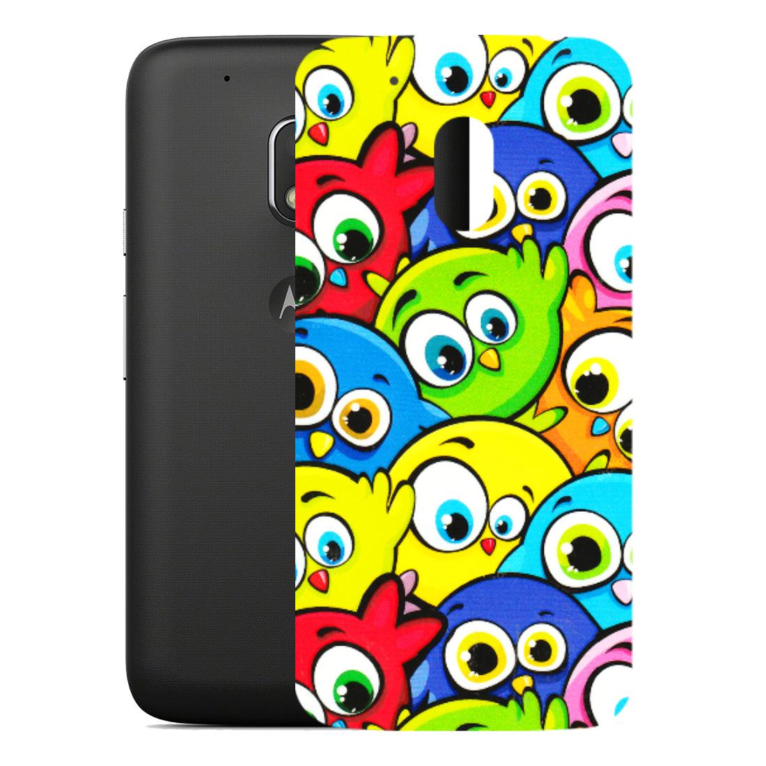 Motorola Phone Skins (All Models) - Cute Fluffy Birds - 3D Embossed Finish (L-213) Motorola Moto G4 Play