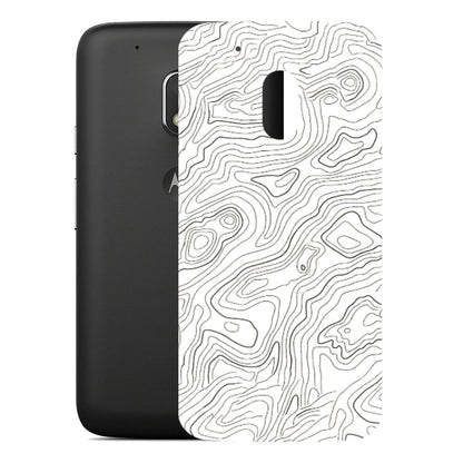 Motorola Phone Skins (All Models) - White Black Swirls - 3D Embossed Finish (L-219) Motorola Moto G4 Play