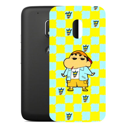 Motorola Phone Skins (All Models) - Yellow Blue Shinchan Cute - 3D Embossed Finish (L-221) Motorola Moto G4 Play