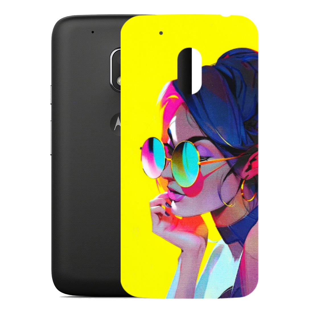 Motorola Phone Skins (All Models) - Bold Stylish Girl - 3D Embossed Finish (L-222) Motorola Moto G4 Play