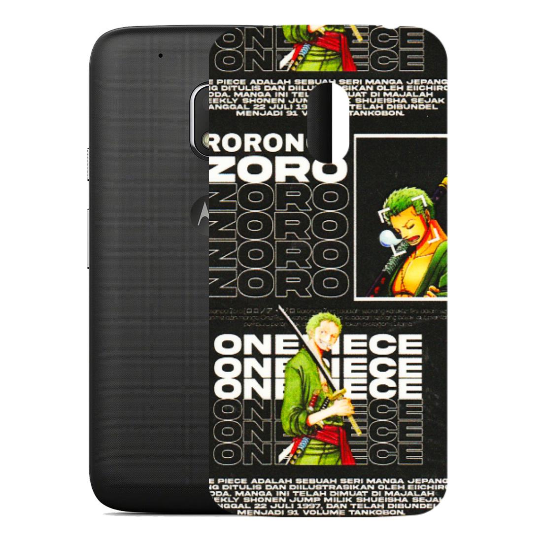 Motorola Phone Skins (All Models) - One Piece Zoro - 3D Embossed Finish (L-250) Motorola Moto G4 Play