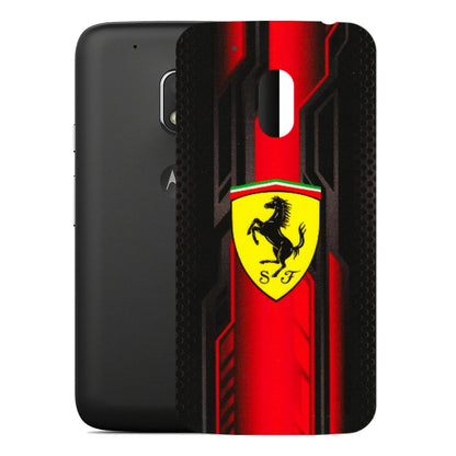 Motorola Phone Skins (All Models) - Black Ferrari Logo - 3D Embossed Finish (L-253) Motorola Moto G4 Play