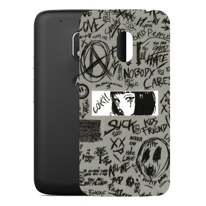 Motorola Phone Skins (All Models) - Never Have Love Anime - 3D Embossed Finish (L-260) Motorola Moto G4 Play