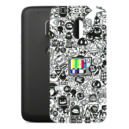 Motorola Phone Skins (All Models) - Doodles Positive Art - 3D Embossed Finish (L-263) Motorola Moto G4 Play