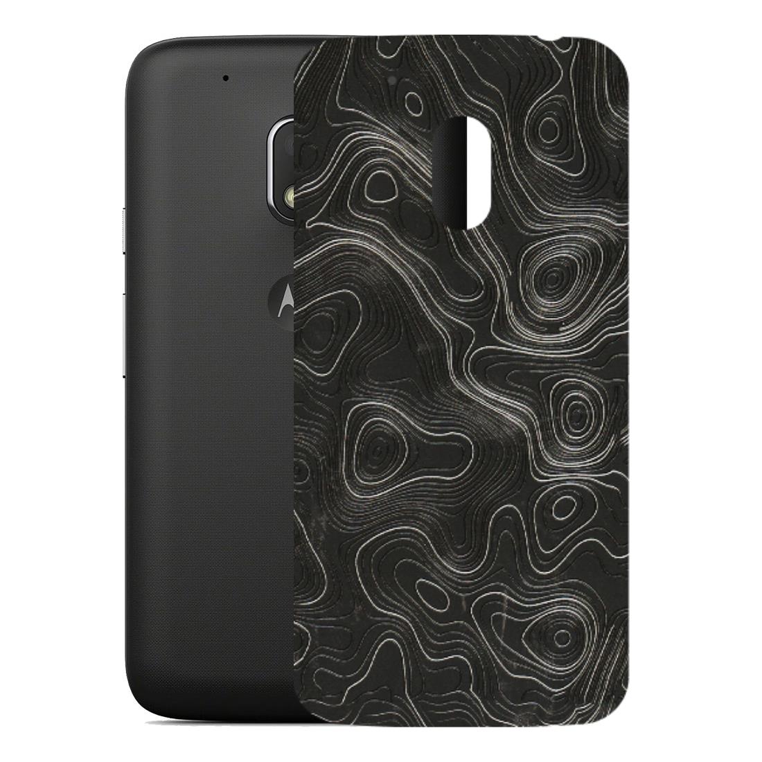 Motorola Phone Skins (All Models) - Abstract White Line Map - 3D Embossed Finish (L-269) Motorola Moto G4 Play