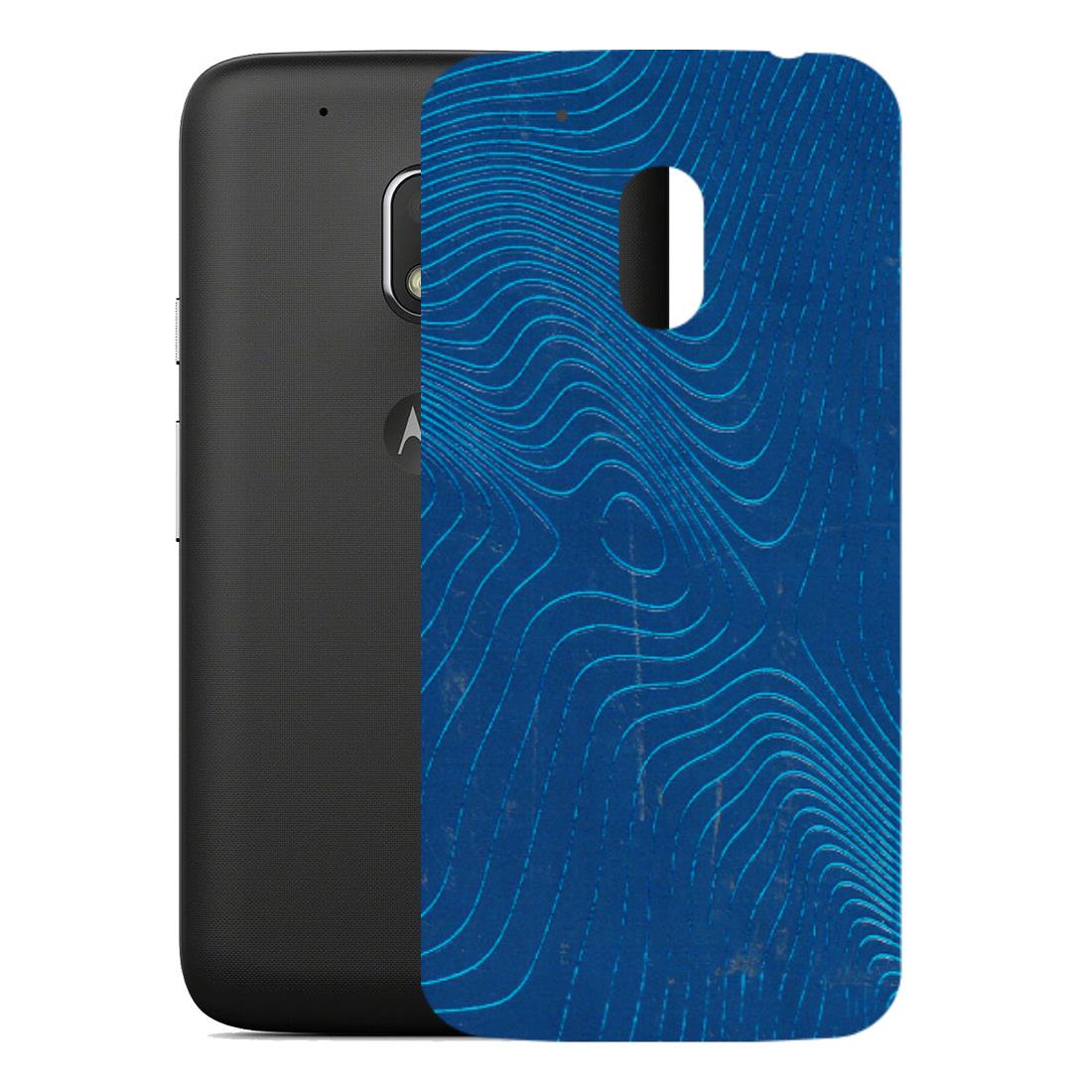 Motorola Phone Skins (All Models) - Abstract Blue Line Map - 3D Embossed Finish (L-272) Motorola Moto G4 Play