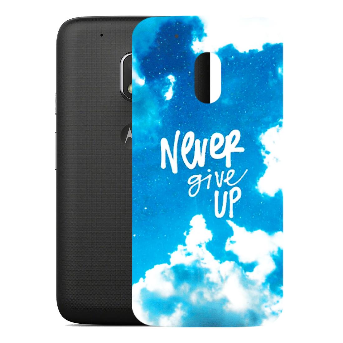 Motorola Phone Skins (All Models) - Never Give Up - 3D Embossed Finish (L-279) Motorola Moto G4 Play