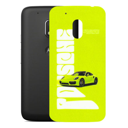 Motorola Phone Skins (All Models) - Lime Green Porche - 3D Embossed Finish (L-30) Motorola Moto G4 Play