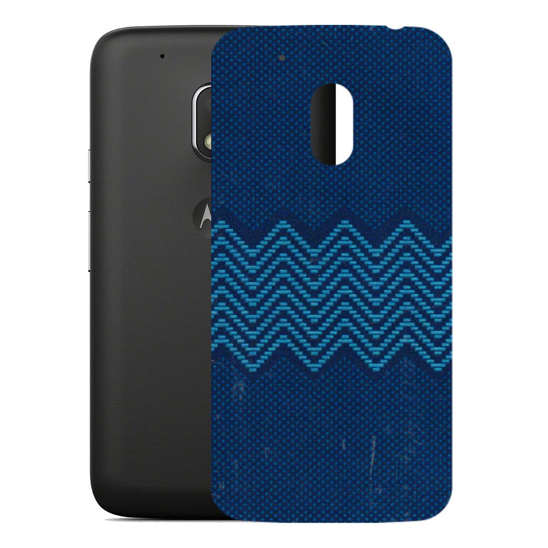 Motorola Phone Skins (All Models) - Blue Sober Waves - 3D Embossed Finish (L-306) Motorola Moto G4 Play