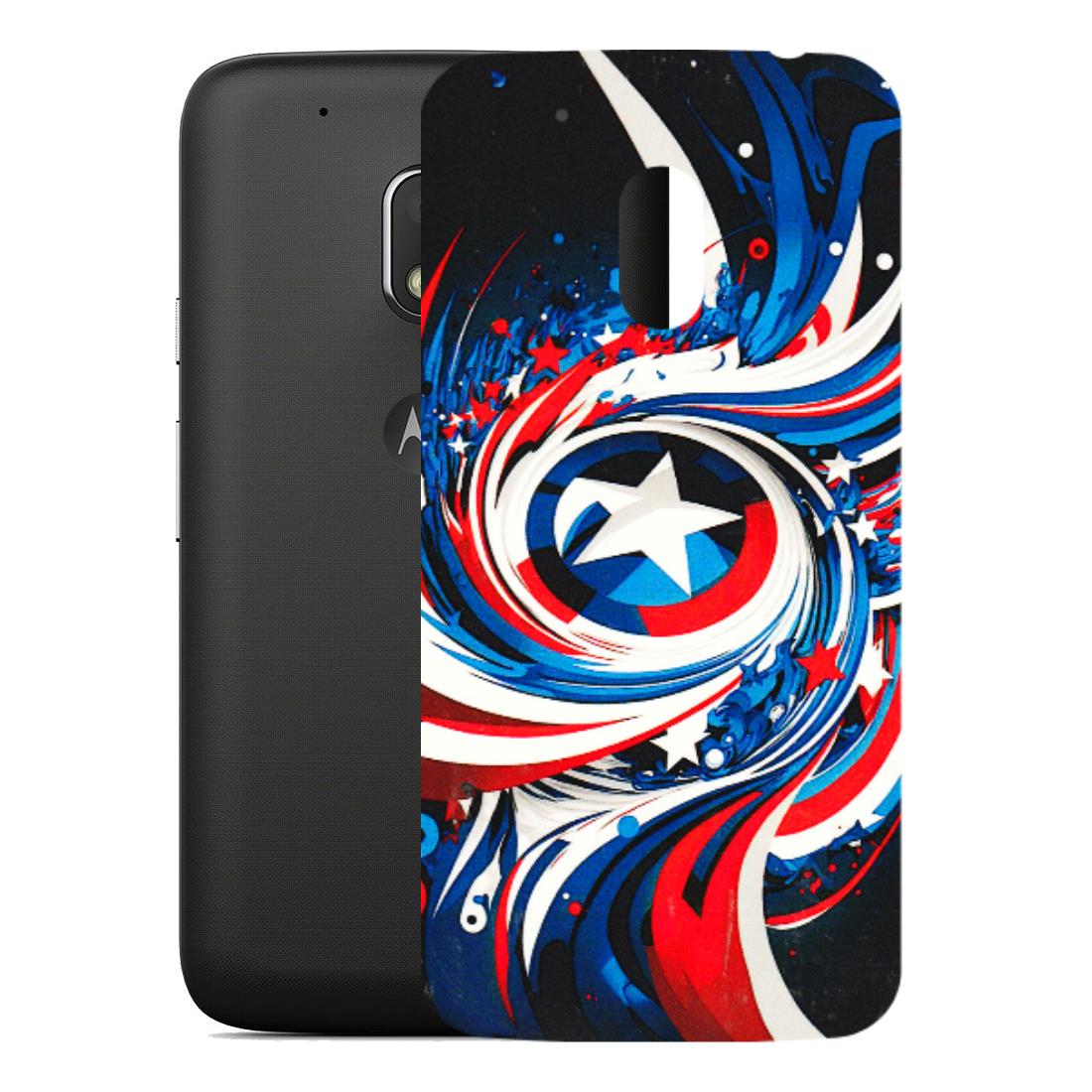 Motorola Phone Skins (All Models) - Captain America Logo - 3D Embossed Finish (L-307) Motorola Moto G4 Play