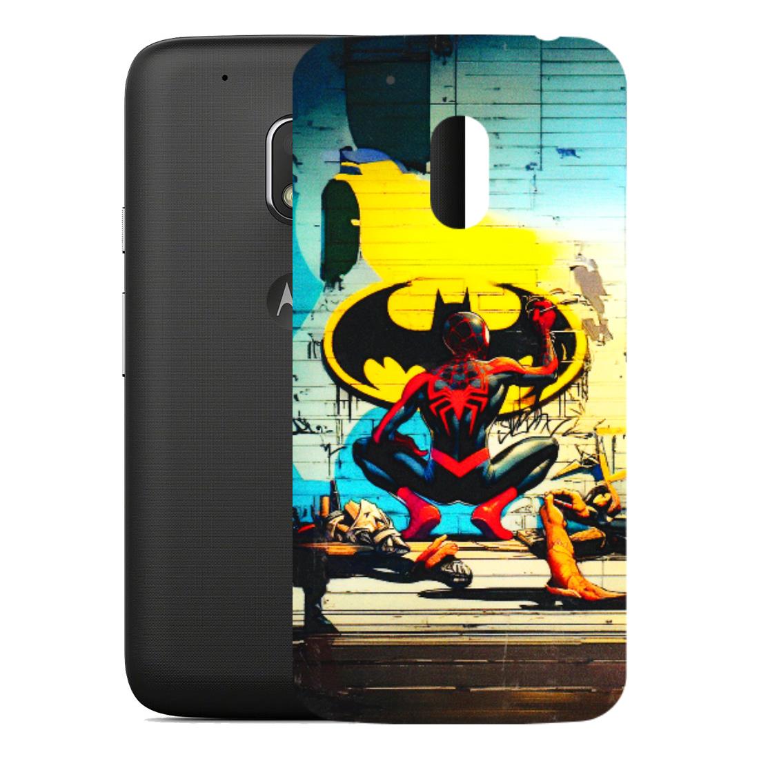 Motorola Phone Skins (All Models) - New Spiderman Bat Logo - 3D Embossed Finish (L-309) Motorola Moto G4 Play