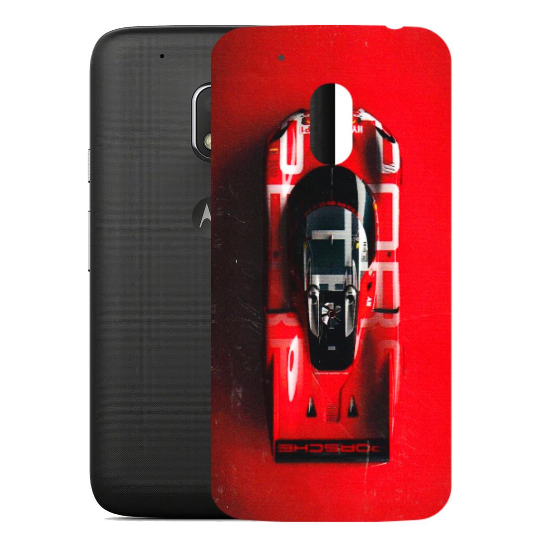 Motorola Phone Skins (All Models) - Red Porsche Car Logo - 3D Embossed Finish (L-315) Motorola Moto G4 Play