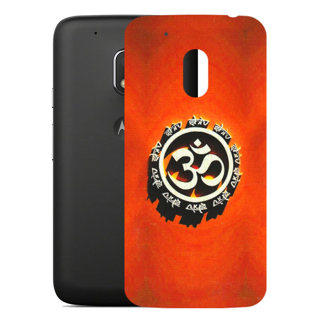 Motorola Phone Skins (All Models) - Aum Shiv Orange - 3D Embossed Finish (L-32) Motorola Moto G4 Play