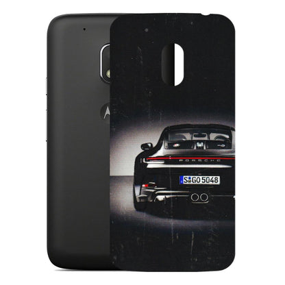 Motorola Phone Skins (All Models) - New Black Porsche GT3 - 3D Embossed Finish (L-327) Motorola Moto G4 Play