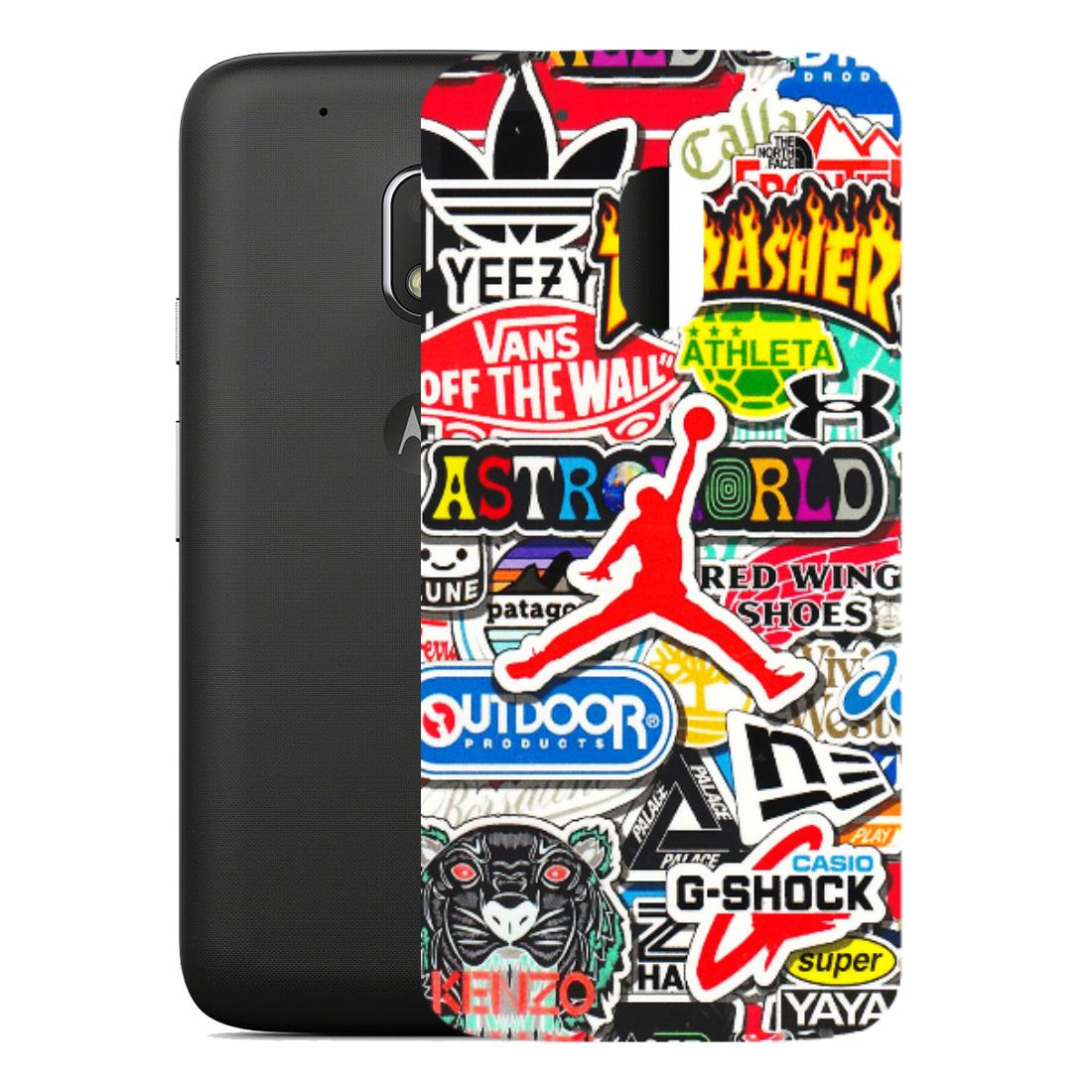 Motorola Phone Skins (All Models) - Multi Brands Sticker Graffiti - 3D Embossed Finish (L-37) Motorola Moto G4 Play