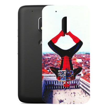 Motorola Phone Skins (All Models) - Spiderman Hanging - 3D Embossed Finish (L-53) Motorola Moto G4 Play