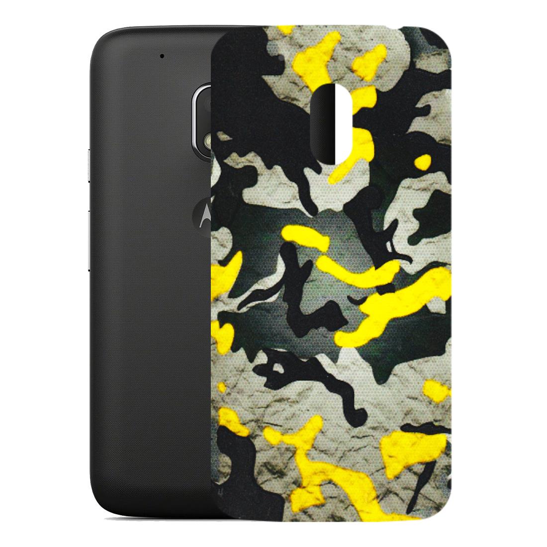 Motorola Phone Skins (All Models) - Yellow Camouflage - 3D Embossed Finish (L-61) Motorola Moto G4 Play