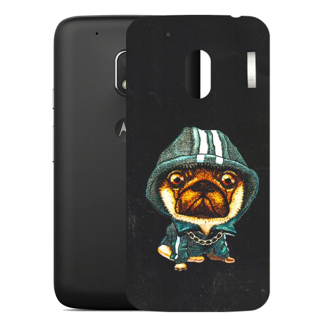Motorola Phone Skins (All Models) - Puppy N Hoodie - 3D Embossed Finish (L-90) Motorola Moto G4 Play
