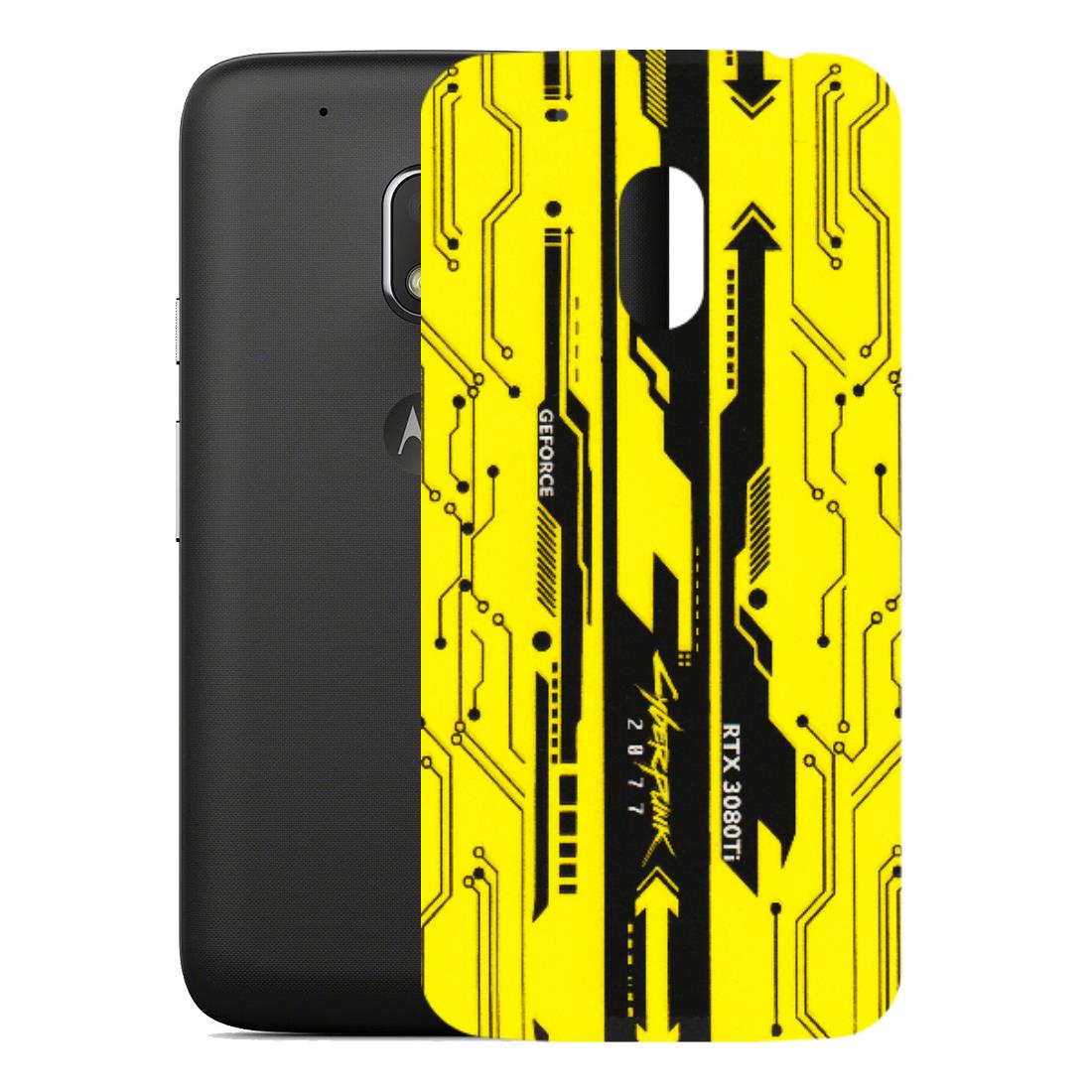 Motorola Phone Skins (All Models) - Yellow Cyberpunk - 3D Embossed Finish (L-93) Motorola Moto G4 Play