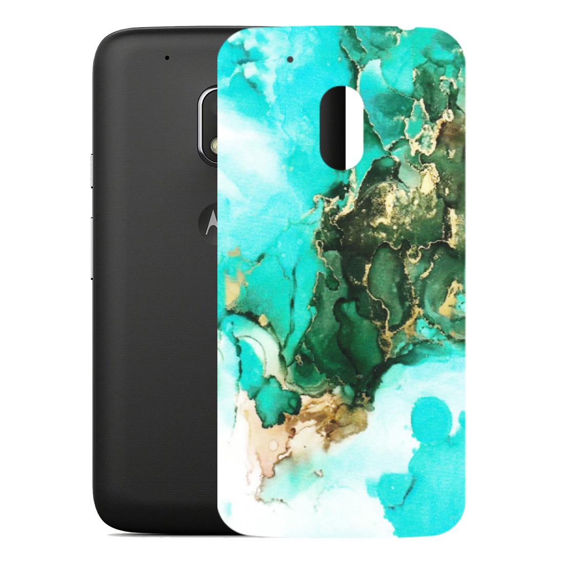 Motorola Phone Skins (All Models) - The Blue Gold Marble - Matte Finish (M-124) Motorola Moto G4 Play