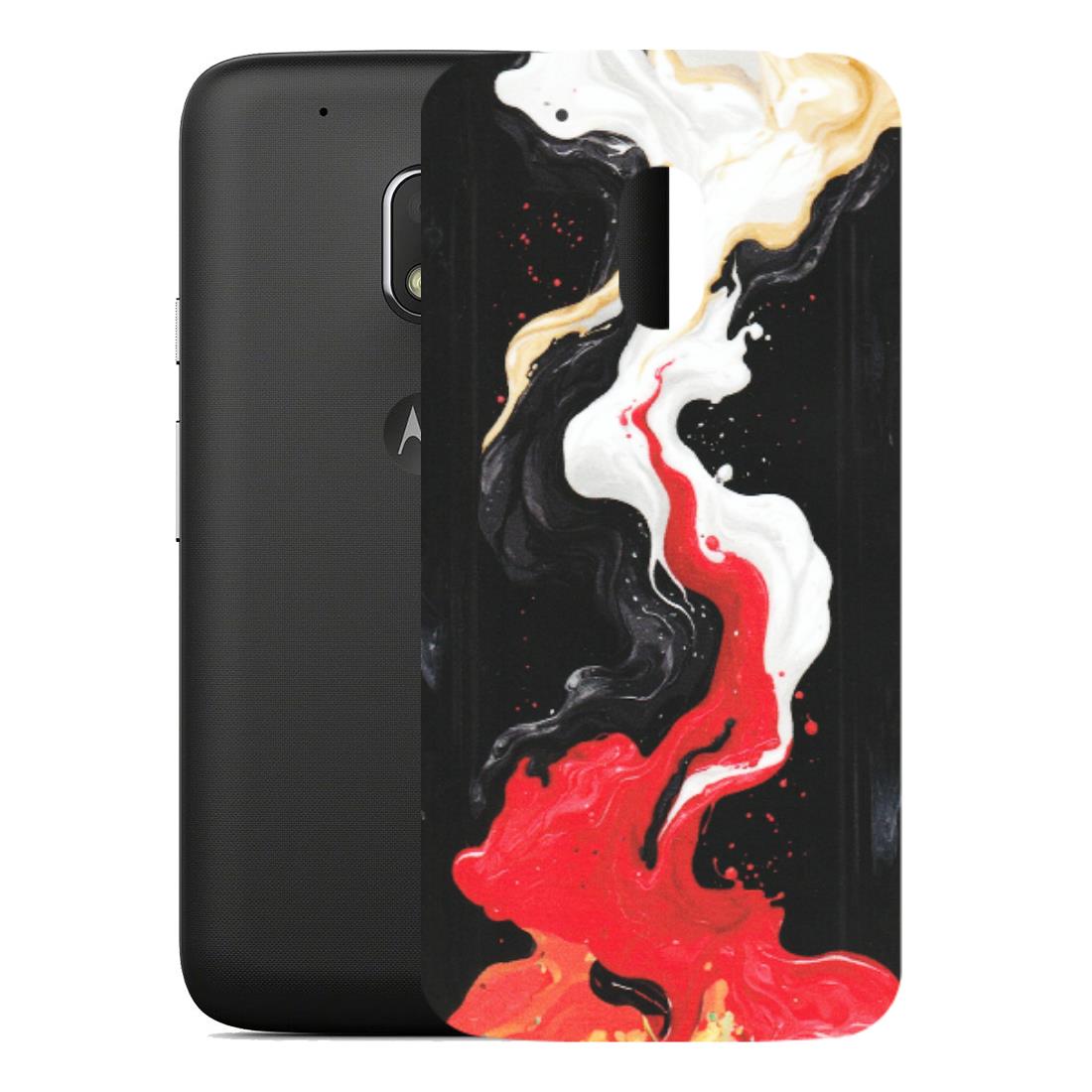 Motorola Phone Skins (All Models) - Black Red White Paint Splash Fusion - Matte Finish (M-56) Motorola Moto G4 Play