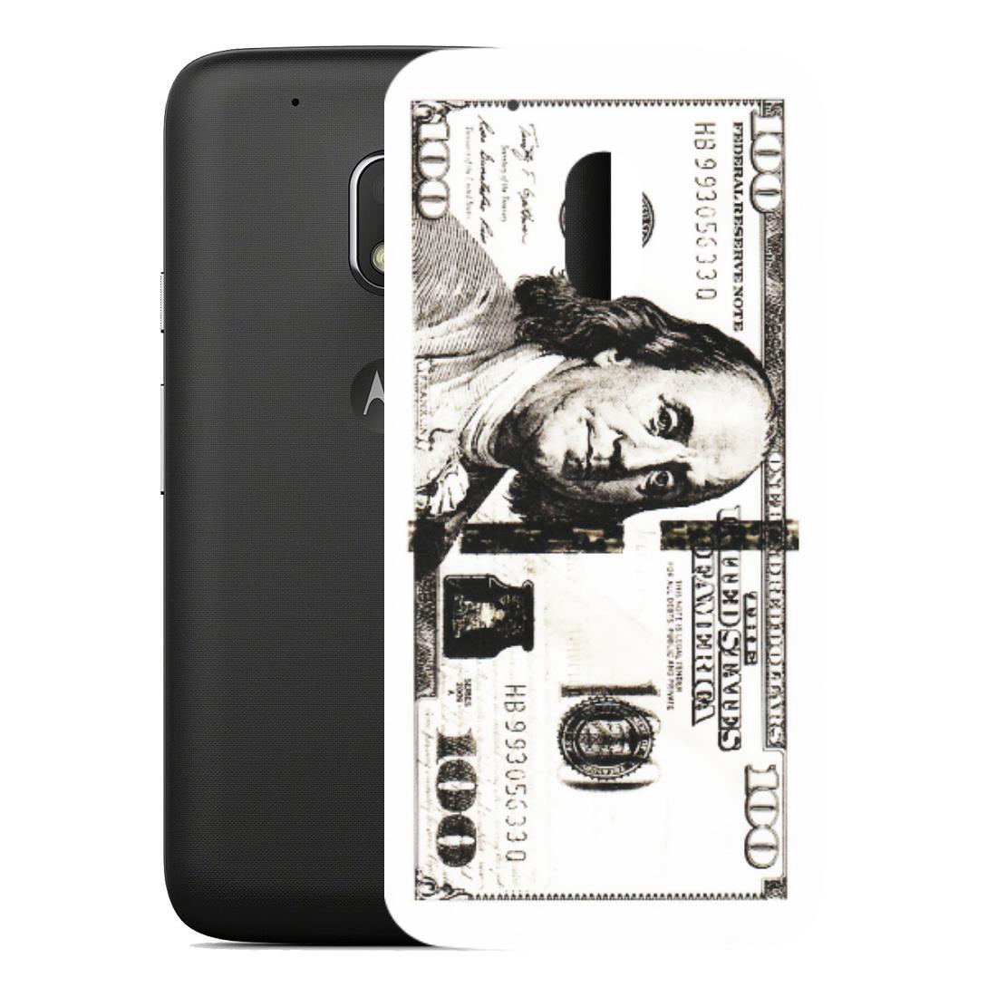 Motorola Phone Skins (All Models) - 100 Dollar Currency - Transparent Finish (T-01) Motorola Moto G4 Play