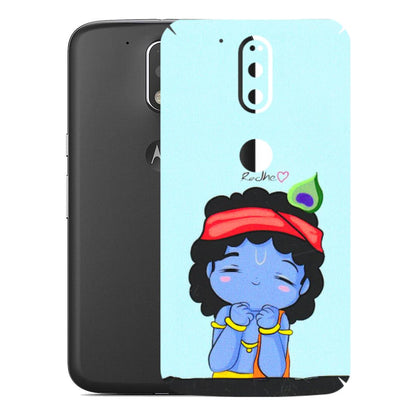 Motorola Phone Skins (All Models) - Radhe Radhe Cute Toon - 3D Embossed Finish (L-05) Motorola Moto G4 Plus