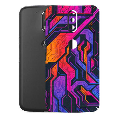 Motorola Phone Skins (All Models) - Tech Circuits Futuristic - 3D Embossed Finish (L-07) Motorola Moto G4 Plus