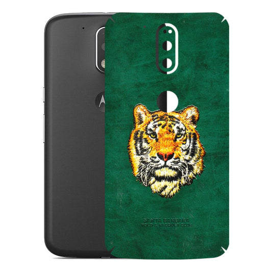 Motorola Phone Skins (All Models) - Leather Feel Tiger - 3D Embossed Finish (L-111) Motorola Moto G4 Plus