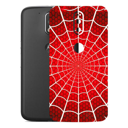 Motorola Phone Skins (All Models) - Classic Spidey Web - 3D Embossed Finish (L-115) Motorola Moto G4 Plus