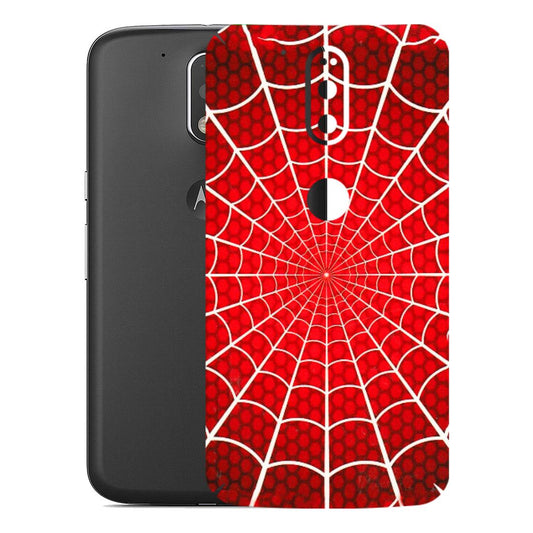 Motorola Phone Skins (All Models) - Classic Spidey Web - 3D Embossed Finish (L-115) Motorola Moto G4 Plus