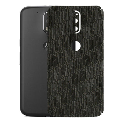 Motorola Phone Skins (All Models) - Black Abstract Pattern - 3D Embossed Finish (L-117) Motorola Moto G4 Plus
