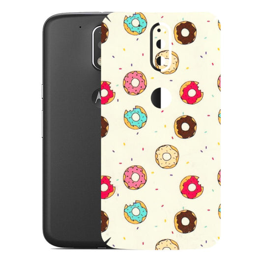 Motorola Phone Skins (All Models) - Mini Donuts Doodle Art - 3D Embossed Finish (L-122) Motorola Moto G4 Plus