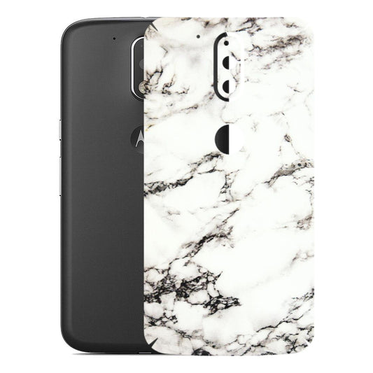 Motorola Phone Skins (All Models) - Black and White Marble Texture - 3D Embossed Finish (L-124) Motorola Moto G4 Plus