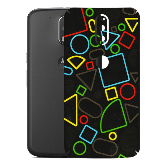 Motorola Phone Skins (All Models) - Black Shapes - 3D Embossed Finish (L-131) Motorola Moto G4 Plus