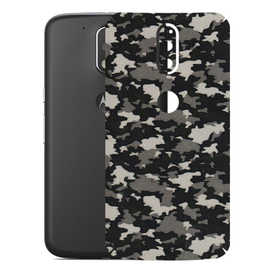 Motorola Phone Skins (All Models) - Black/Grey Camoflaunge - 3D Embossed Finish (L-142) Motorola Moto G4 Plus