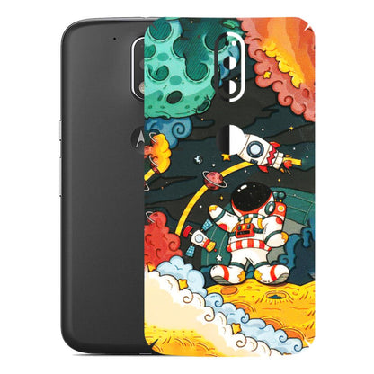 Motorola Phone Skins (All Models) - Astronauts & Spaceship - 3D Embossed Finish (L-145) Motorola Moto G4 Plus