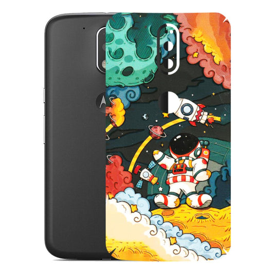 Motorola Phone Skins (All Models) - Astronauts & Spaceship - 3D Embossed Finish (L-145) Motorola Moto G4 Plus