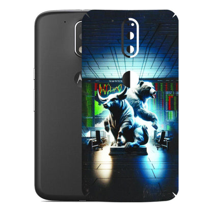 Motorola Phone Skins (All Models) - Stock Market Sensex Bear vs Bulls - 3D Embossed Finish (L-15) Motorola Moto G4 Plus