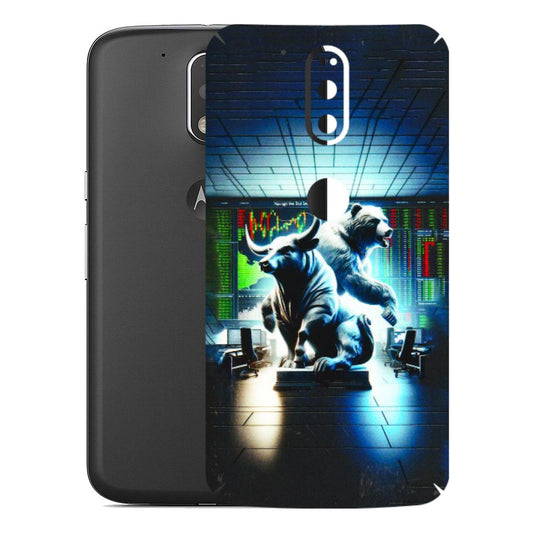 Motorola Phone Skins (All Models) - Stock Market Sensex Bear vs Bulls - 3D Embossed Finish (L-15) Motorola Moto G4 Plus