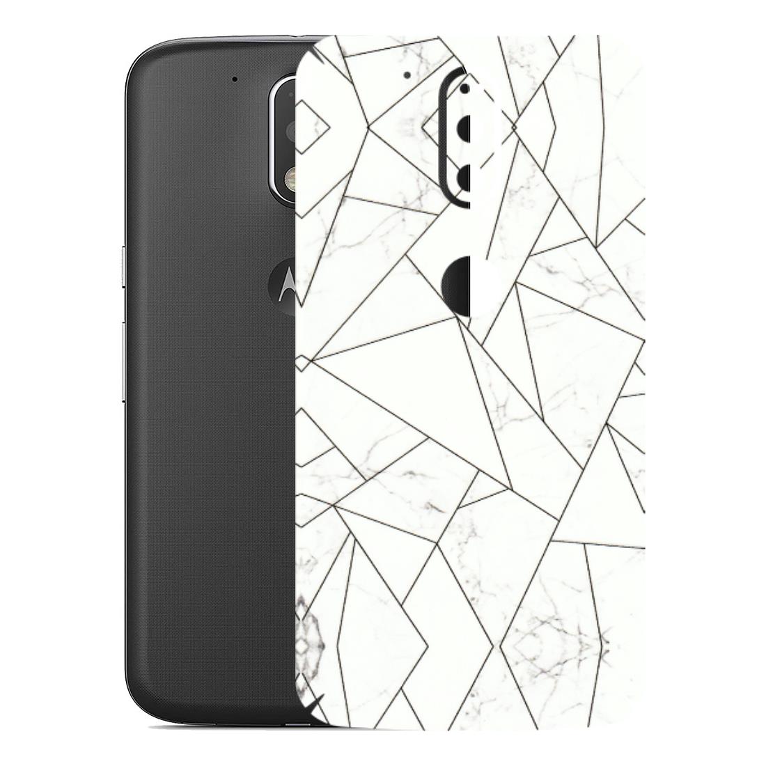 Motorola Phone Skins (All Models) - Luxury White Marble Effect - 3D Embossed Finish (L-168) Motorola Moto G4 Plus