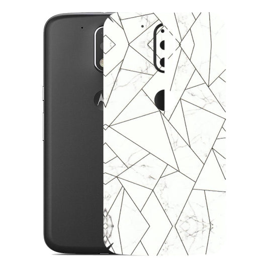 Motorola Phone Skins (All Models) - Luxury White Marble Effect - 3D Embossed Finish (L-168) Motorola Moto G4 Plus