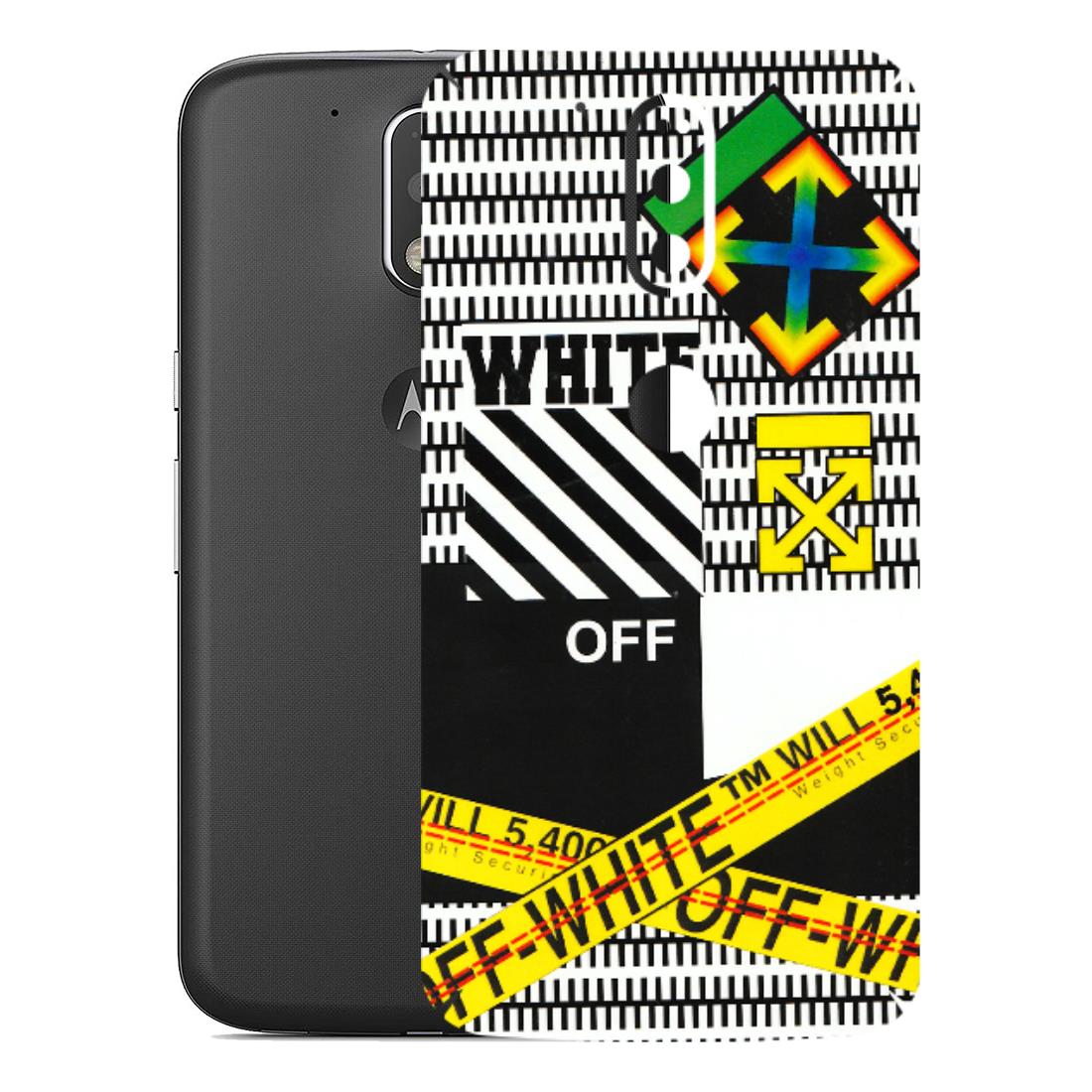 Motorola Phone Skins (All Models) - White Off Abstract - 3D Embossed Finish (L-172) Motorola Moto G4 Plus