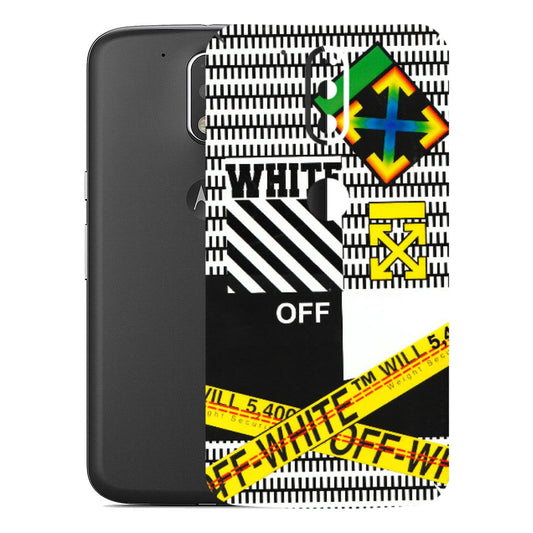 Motorola Phone Skins (All Models) - White Off Abstract - 3D Embossed Finish (L-172) Motorola Moto G4 Plus